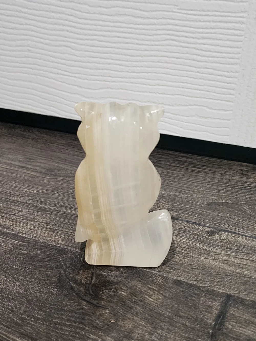 Handmade Vintage Cream Onyx Owl Figurine